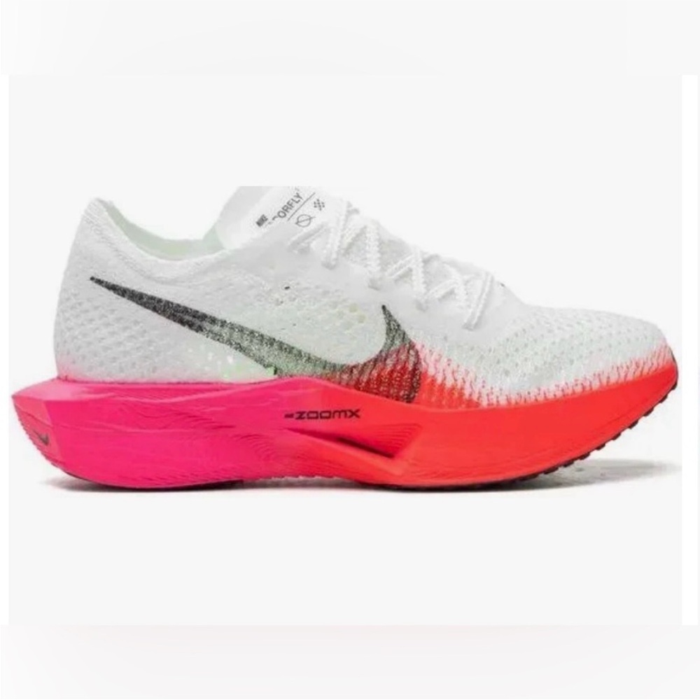 Nike Women's ZoomX Vaporfly 3 Running White/Bright Crimson - Picture 2 of 16